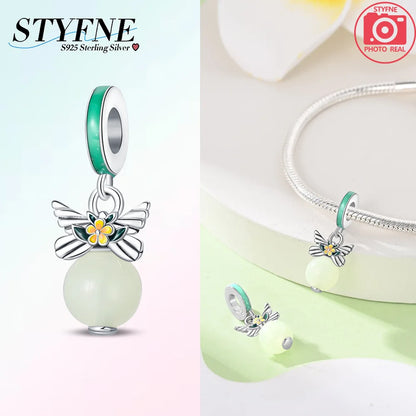 925er Sterlingsilber, Farbe, Glühwürmchen, Chamäleon, Schmetterling, leuchtende Charms, Perlen, passend für Original-Armbänder, DIY-Schmuck, Geschenk
