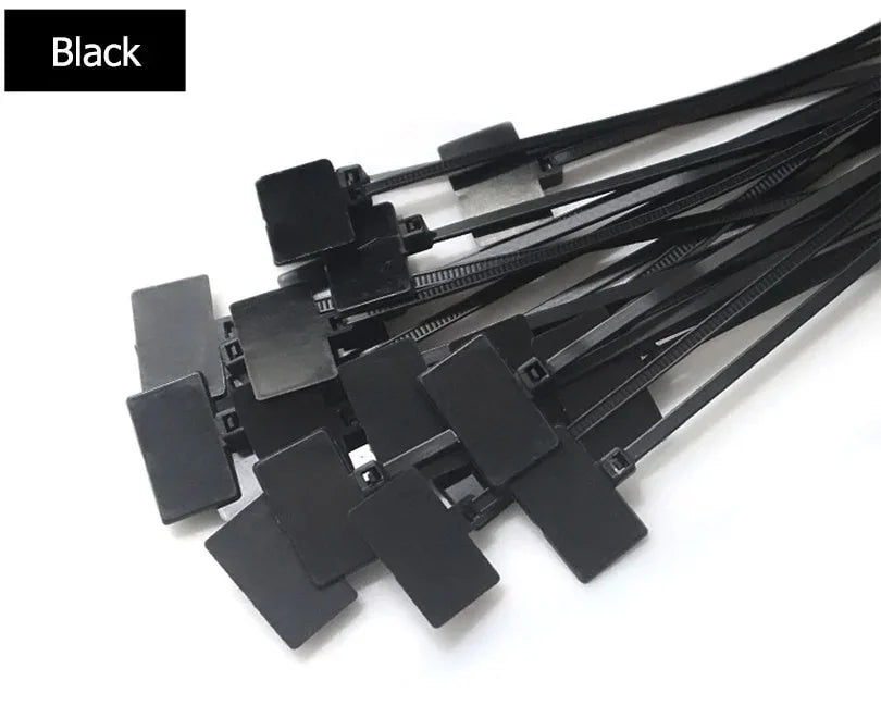 50 Stück 4 x 150 mm Nylon-Kabelbinder, Etiketten, Kunststoff-Schlaufenmarkierungen, selbstsichernder Reißverschluss