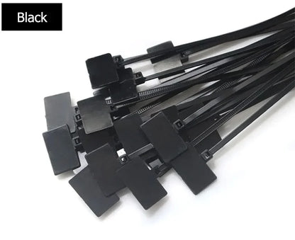 50 Stück 4 x 150 mm Nylon-Kabelbinder, Etiketten, Kunststoff-Schlaufenmarkierungen, selbstsichernder Reißverschluss