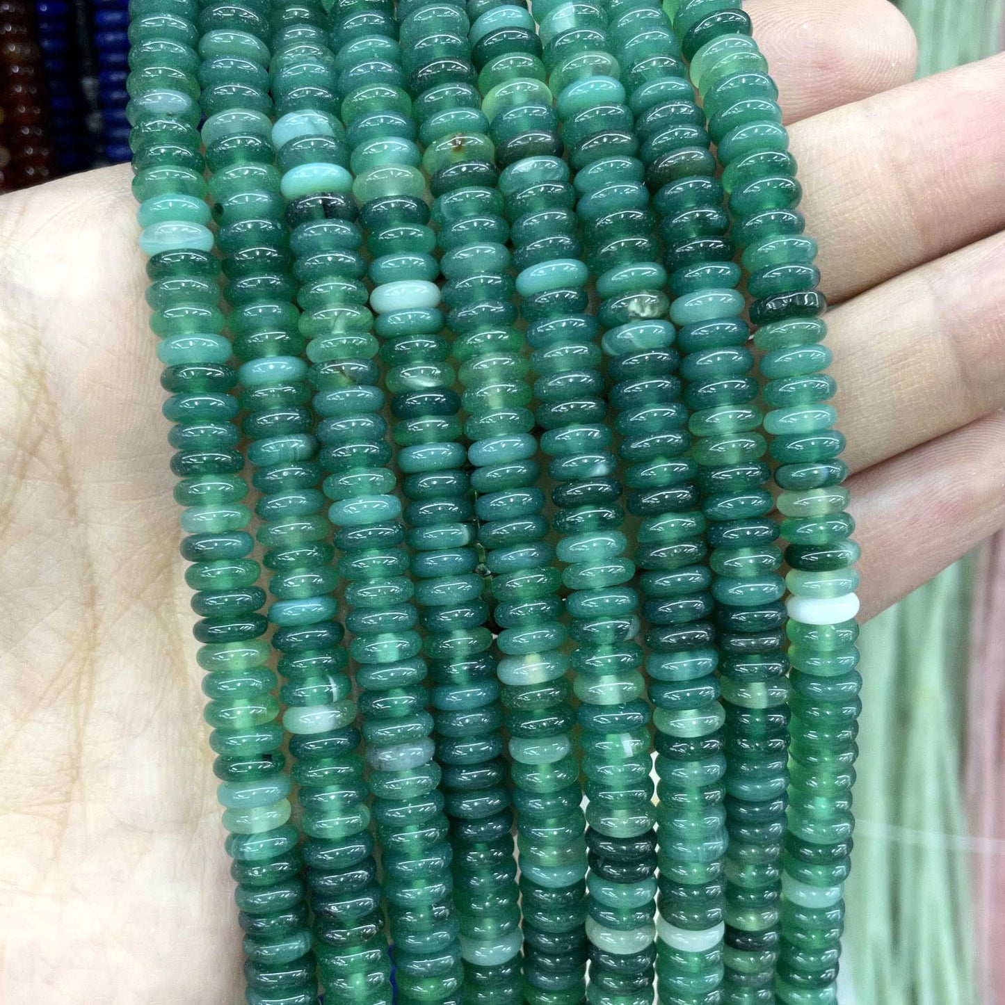 Naturstein Rondelle 2X6mm Türkise Quarz Jaspis Achate Flache Runde Spacer Perlen für Schmuckherstellung DIY Armband Zubehör