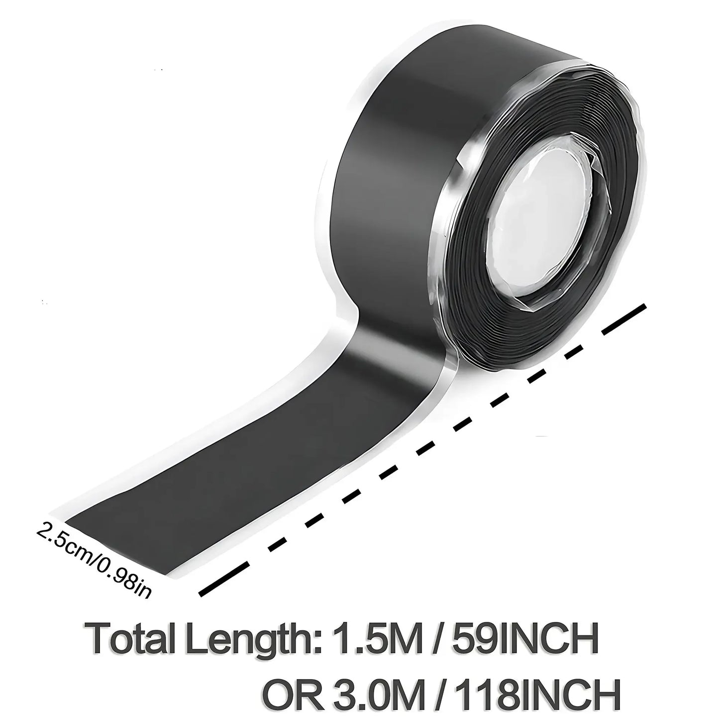 1 Rolle 1,5 m/3,0 m selbstverschmelzendes Silikonband, wasserdicht, isolierend für auslaufsichere Abdichtung und Reparatur für Sanitär, elektrisch