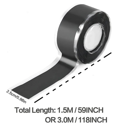 1 Rolle 1,5 m/3,0 m selbstverschmelzendes Silikonband, wasserdicht, isolierend für auslaufsichere Abdichtung und Reparatur für Sanitär, elektrisch