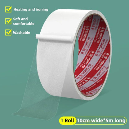 TPU Hot Melt Super Sticky Doppelseitiges Klebeband Kleidung Stoff Nahtlose Nahtlose Eisen Heizung Haushaltsreparatur Doppelseitiges Klebeband