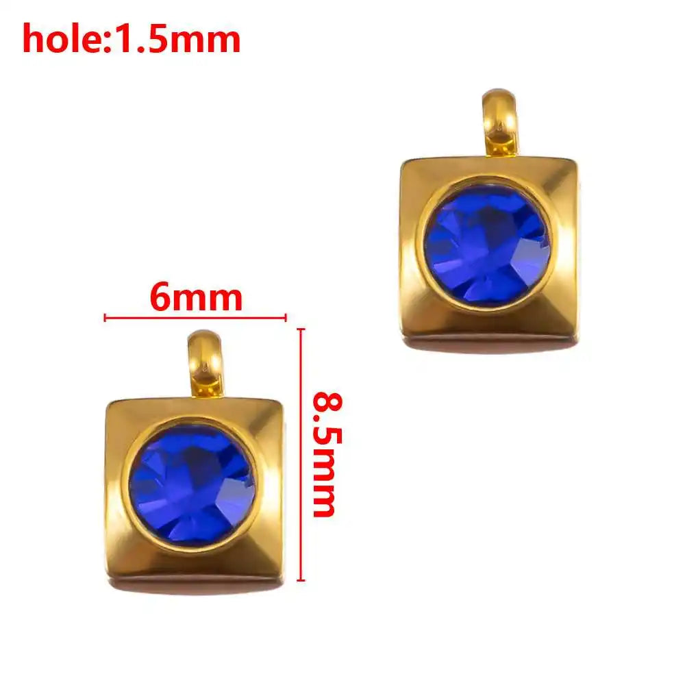 2/5/10 stücke Edelstahl Zirkon Anhänger Herz Blume Charms Für DIY Schmuck Machen Armband Handgemachte Accessoires Großhandel