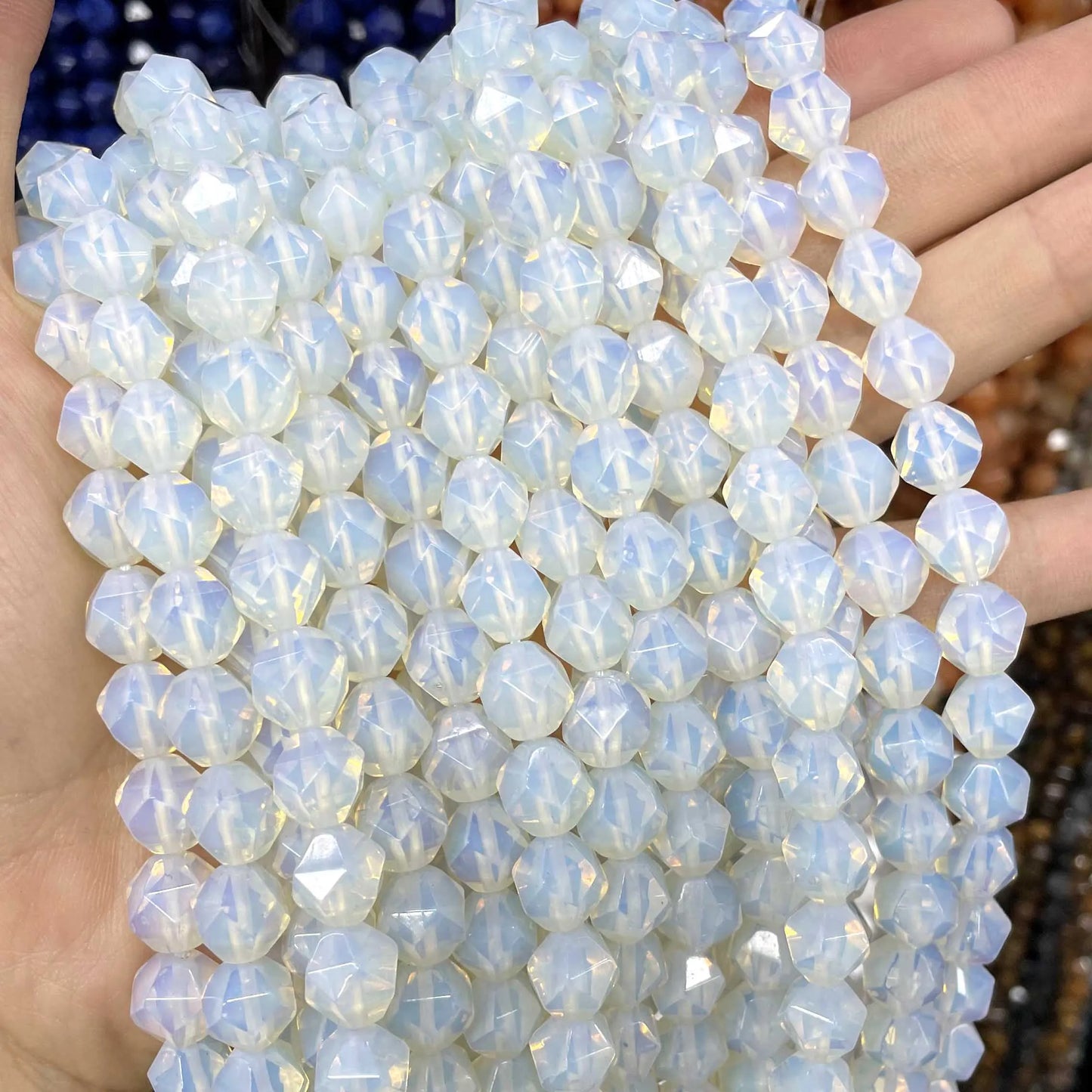 6 8 10 MM Natürliche Facettierte Stein Achate Rhodolite Quarz Jade Spacer Perlen Diy Handgemachte Armband Für Schmuck Machen zubehör
