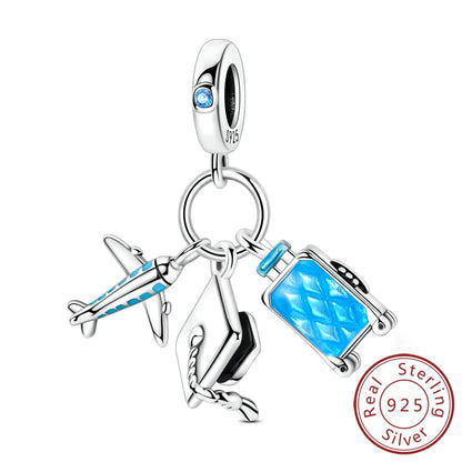 Original-Charms für den Abschluss, Perlen-Anhänger, 925er-Sterlingsilber, Bachelor-Hut, Kappen-Charms, passend für Armbänder, DIY-Zeremonie, Schmuck, Geschenk