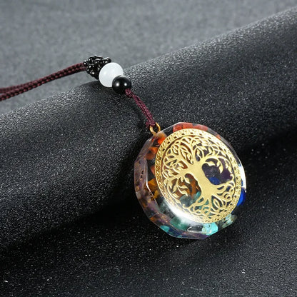 Retro Bunte Chips Natürliche Türkis Amethyst Stein Chakra Orgon Energie Pendel Amulett Reiki Heilung Anhänger Halskette