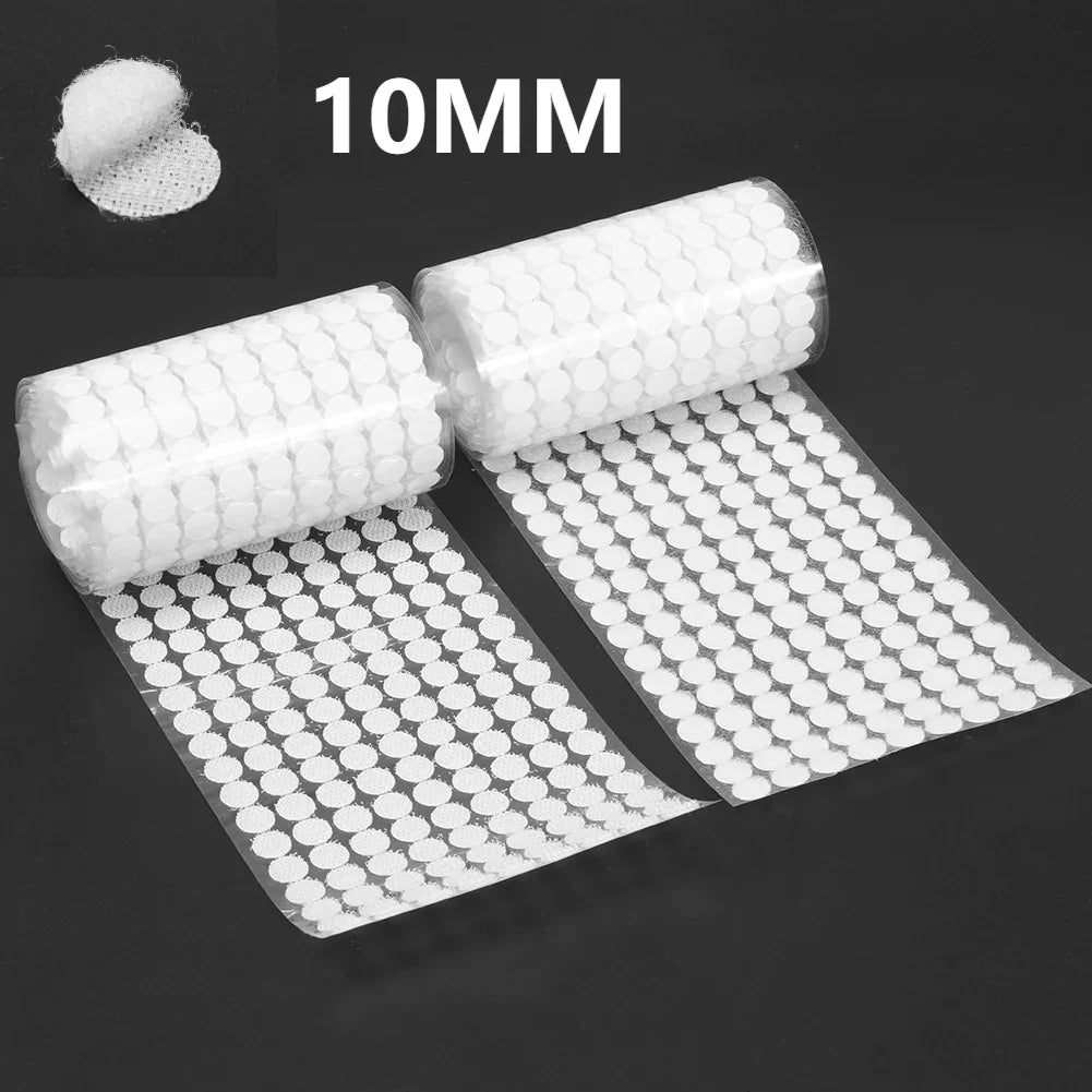 4000/1000 Paar Nylon-Aufkleber, doppelseitige Haken, Schlaufen, Scheiben, rundes Befestigungsband, 10/15/20 mm, selbstklebendes Befestigungsband, Punkte