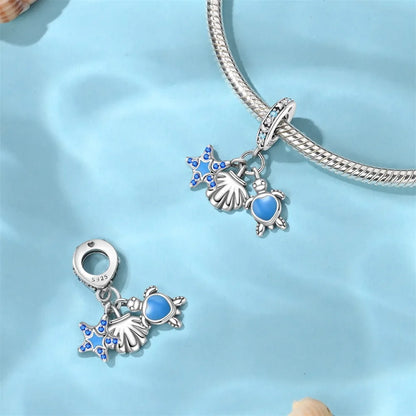 Sommer-Charm-Anhänger aus 925er-Sterlingsilber, Sea World Kingdom, Perlen für Charms, Original-Armband für Damen, Schmuckherstellung