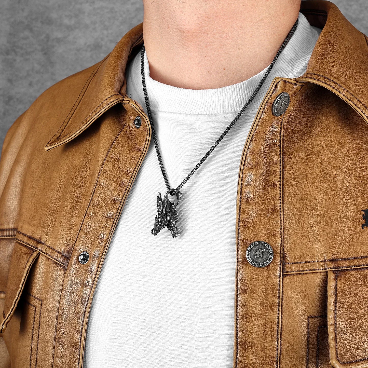 Retro Drachen Kopf Männer Halsketten Edelstahl Anhänger Kette Frauen Punk Mode Schmuck Neue In Zubehör Geschenke Großhandel