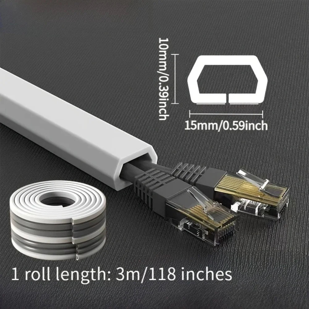1 x 1/3 m selbstklebender PVC-Kabelmanagementstreifen, dekorativer Drahtschutzstreifen, geeignet zum Abdecken von Drähten an Wänden und Böden