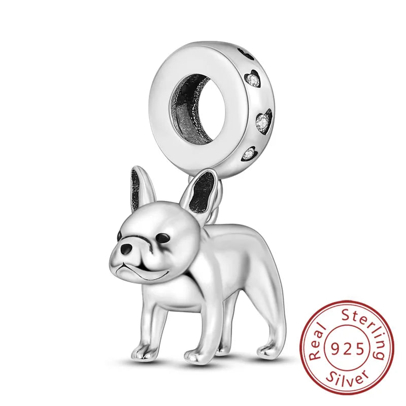 Neue Original Charms Perlen Anhänger 925 Sterling Silber Teddy Pudel Hund Katze Universal Schnalle Charms Fit Armband DIY Schmuck Geschenk
