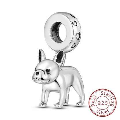 Neue Original Charms Perlen Anhänger 925 Sterling Silber Teddy Pudel Hund Katze Universal Schnalle Charms Fit Armband DIY Schmuck Geschenk