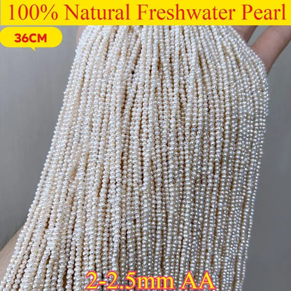 2-2,5mmAA Echte Runde Kleine Weiße Perle Großhandel Natürliche Süßwasser Perle Schmuck MakeDIY Halskette Armband Frauen Geschenk hochzeit