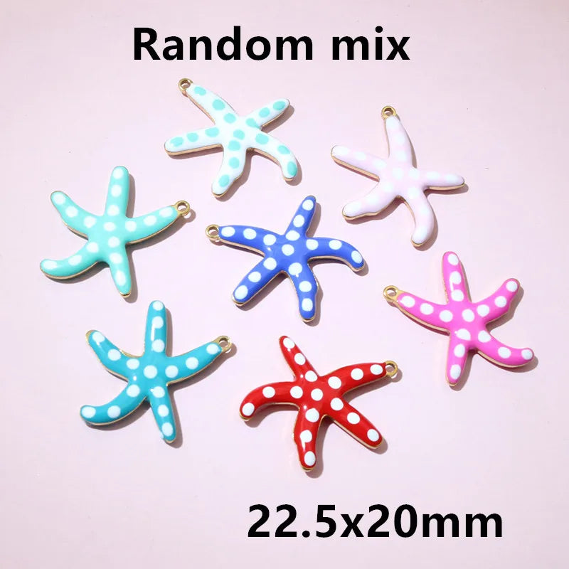 10 Stück 2 Größen Edelstahl Seestern Charms Anhänger Emaille DIY Schmuck Herstellung Zubehör Zubehör Zubehör Armband Halskette Ohrringe