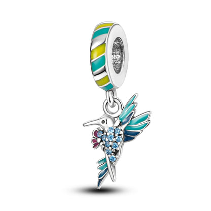 Original 925er Silber-Charm-Perlen, leuchtender, leuchtender Glühwürmchen-Schmetterlings-Anhänger, passend für Armbänder, Charm-Herstellung von Schmuck