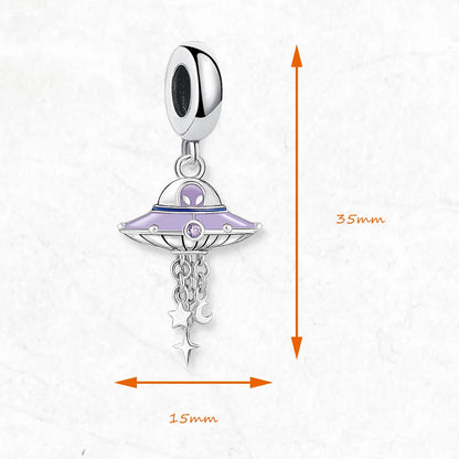 Mode heißen UFO Anhänger baumeln Charme für Frauen Männer neue Sterling Silber niedlichen Geschenk