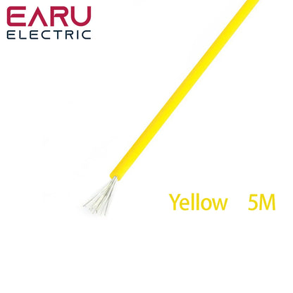 5 mt/los Hitzebeständige Weiche Elektrische Silikon Draht Kabel 8 10 12 14 16 18 20 22 24 26 28 30 AWG 5M 6 Farbe Rot Schwarz Blau