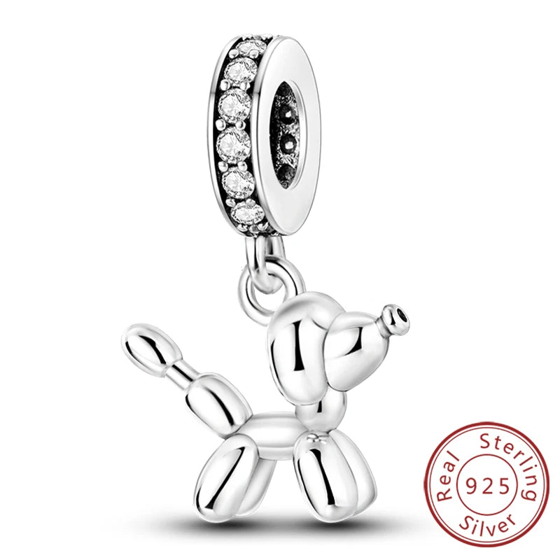 Neue Original Charms Perlen Anhänger 925 Sterling Silber Teddy Pudel Hund Katze Universal Schnalle Charms Fit Armband DIY Schmuck Geschenk