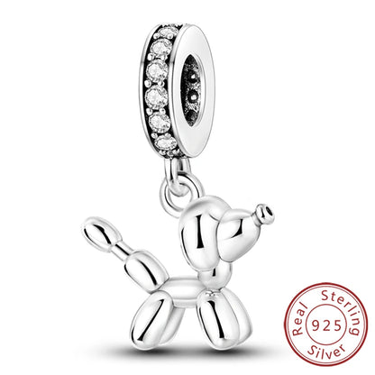 Neue Original Charms Perlen Anhänger 925 Sterling Silber Teddy Pudel Hund Katze Universal Schnalle Charms Fit Armband DIY Schmuck Geschenk