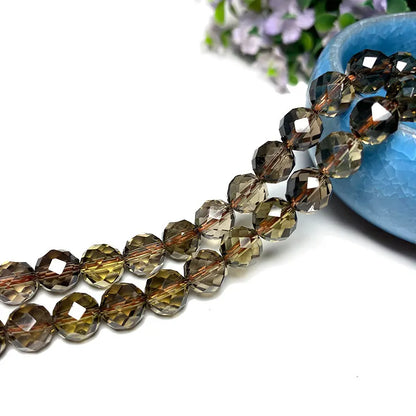 Feiner Naturstein, facettierter Rauchquarz, braun, rund, Edelstein, Abstandsperlen für Schmuckherstellung, DIY-Armband, Halskette, 6/8/10 mm
