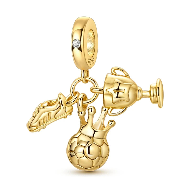 Golden Series Funkelnder Elefanten-Anhänger aus 925er-Sterlingsilber und 26 englische Alphabet-Anhänger, passend für Armbänder, exquisites Geschenk