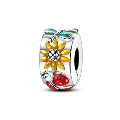 Silberverschluss, 925er-Sterlingsilber, CZ-Pflaster-Clip-Charms, Gänseblümchen-Perlen, Stopper, Sicherheitskette, passend für Original-Armreif, Schmuck-Clip