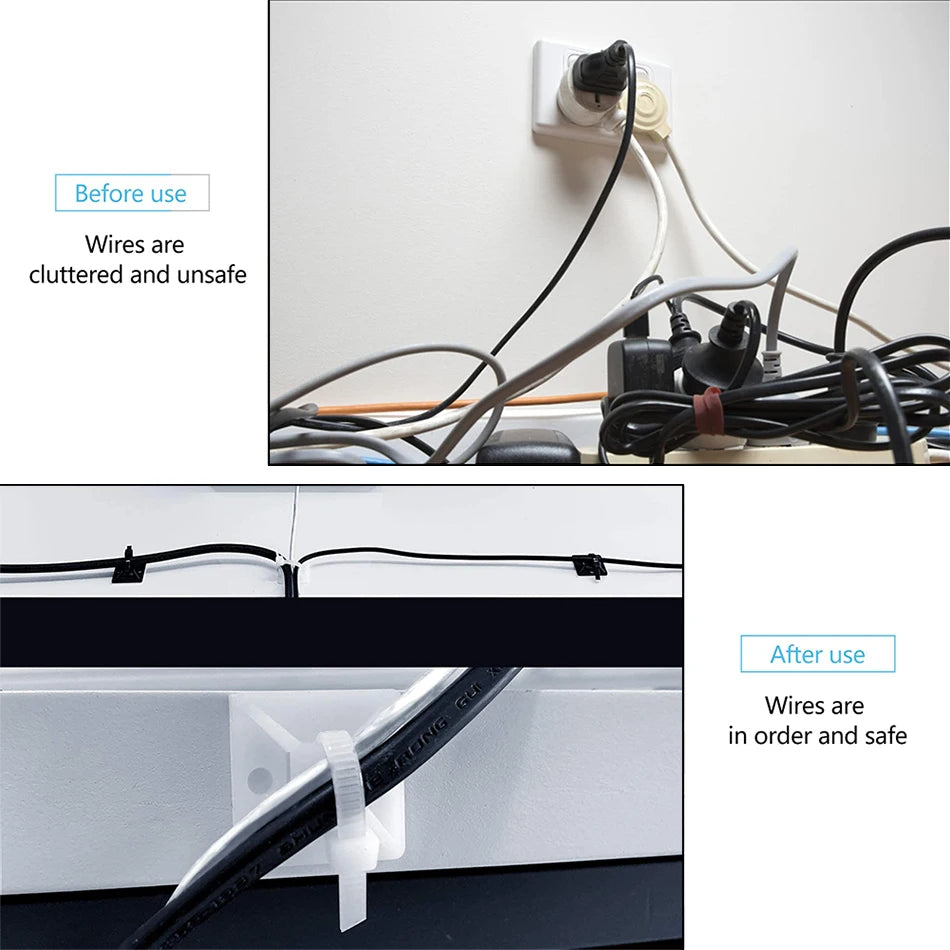 50/100/150 Stück selbstklebende Nylon-Kabelbinder zur Befestigung von Drähten, Organizer, Fixierer, einfaches Kabelmanagement-System, wiederverwendbar, langlebig