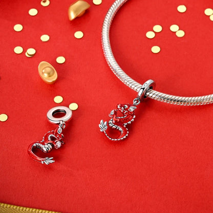 Passend für Original-Armbänder DIY 925 Silber Chinesischer Stil Drachen Glückskatze Charm-Perlen Frühlingsfest Schmuck Geschenk