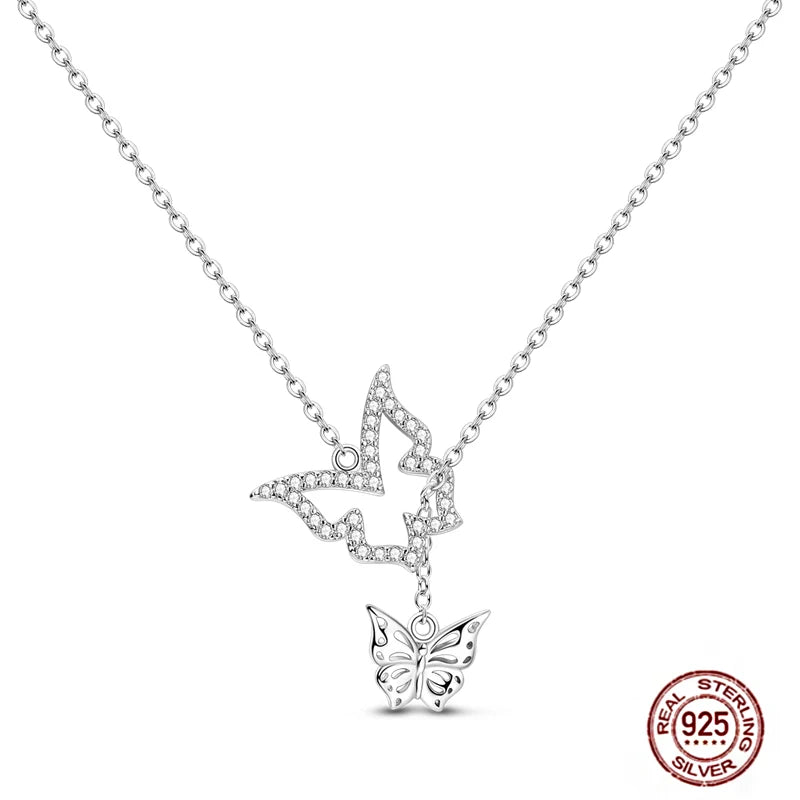 925 Sterling Silber blau Teufel Augen Palme Original Halskette Einhorn überlappen runde funkelnde Anhänger für Frauen Luxus Schmuck Geschenk