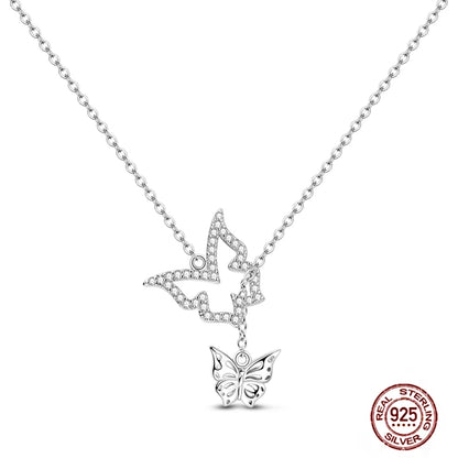 925 Sterling Silber blau Teufel Augen Palme Original Halskette Einhorn überlappen runde funkelnde Anhänger für Frauen Luxus Schmuck Geschenk
