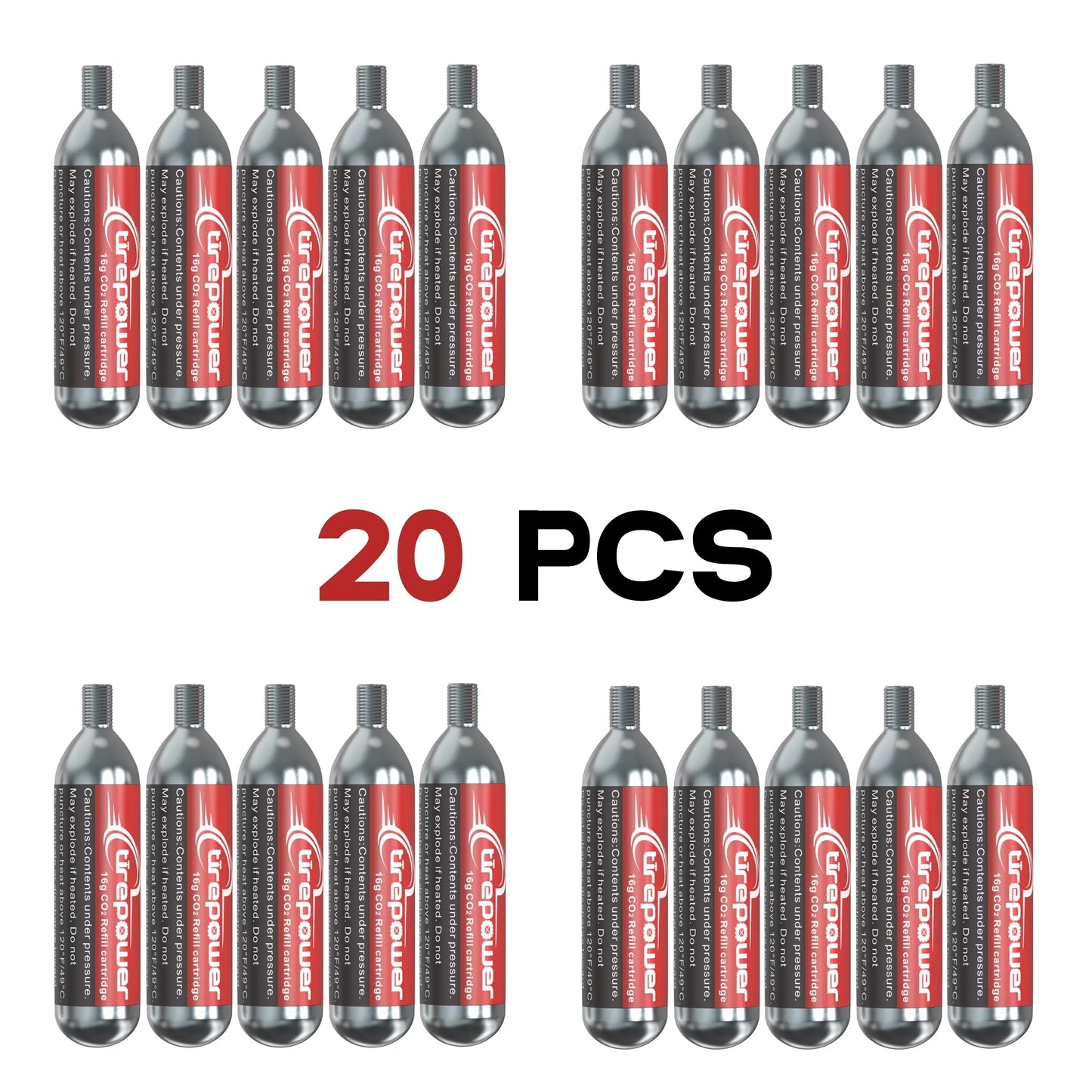 16g CO2-Gewindekartuschen-Set für Fahrradreifenfüller mit Presta- und Schrader-Ventilen für 3/5/12/20 Stück für Mountainbikes und Rennräder