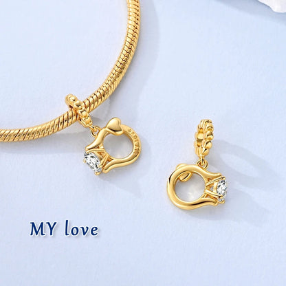 Glänzende, gekräuselte Drachenperlen aus 925er-Sterlingsilber und Löwenmedaille, baumelnder Charm, passend für Schlangenarmband, Boutique-Halskette, Goldanhänger, Geschenk