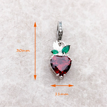 Charm-Anhänger Erdbeere 925er Sterlingsilber Romantisches Geschenk Schmuck Accessoires für Frauen