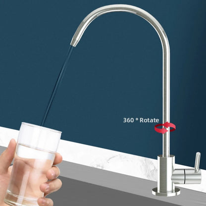 Wasserhahn aus Edelstahl 304, 1/4 Zoll Küchenarmatur, großes, gebogenes, gerades Trinkwasserhahn-Zubehör.