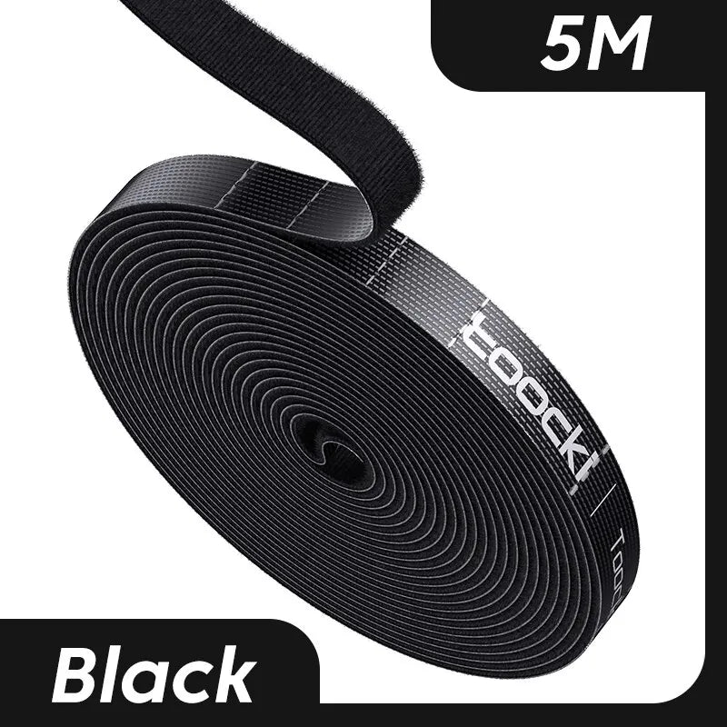 Toocki 5m Organizer Kabelmanagement Zerreißbarer Kabelorganisator 10mm Breite Kabelbinder Telefonzubehör Draht- und Kabelorganisator