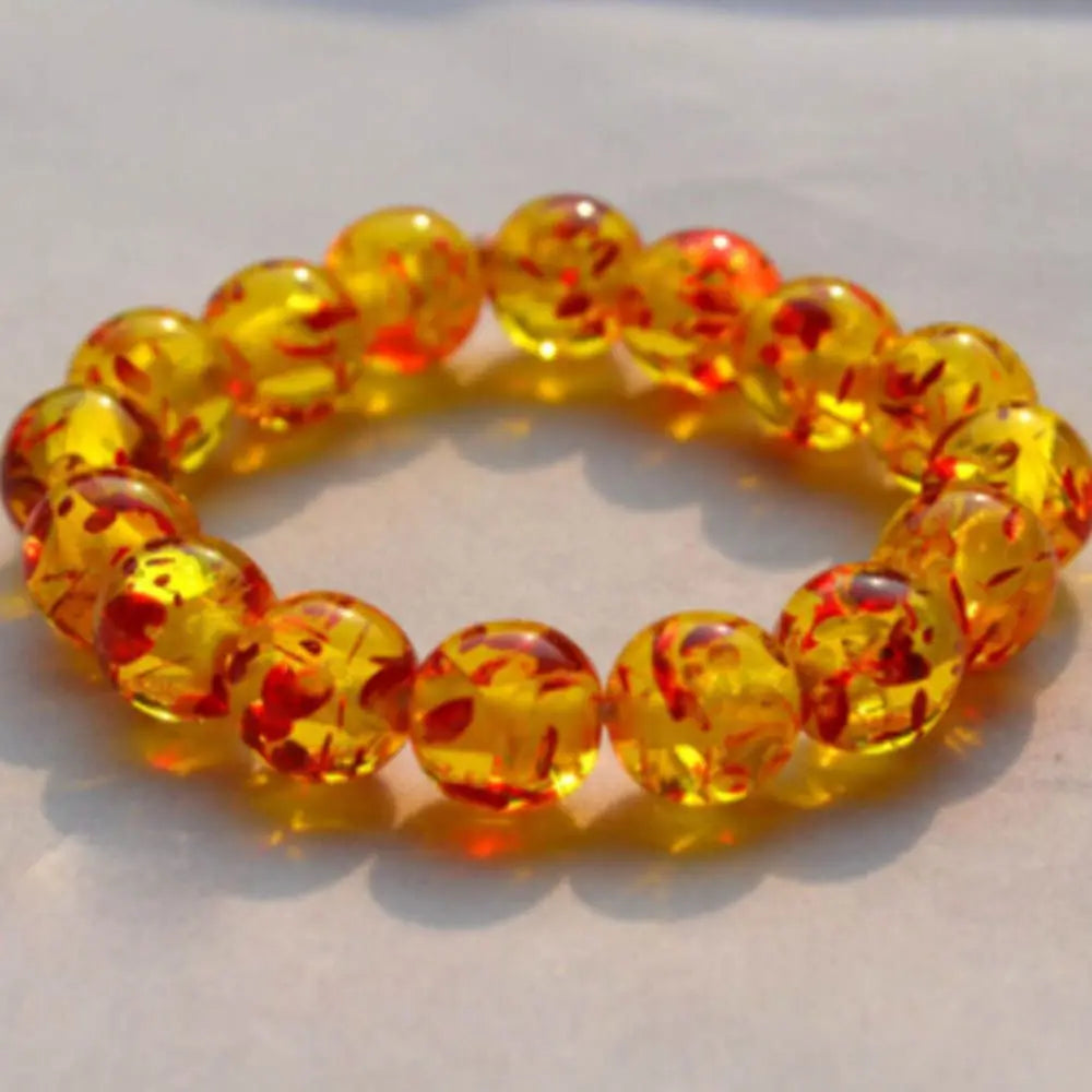 Damen Herren schmuck 8mm 10mm Armreif Natur Bernstein Armband Perle rund elastisch
