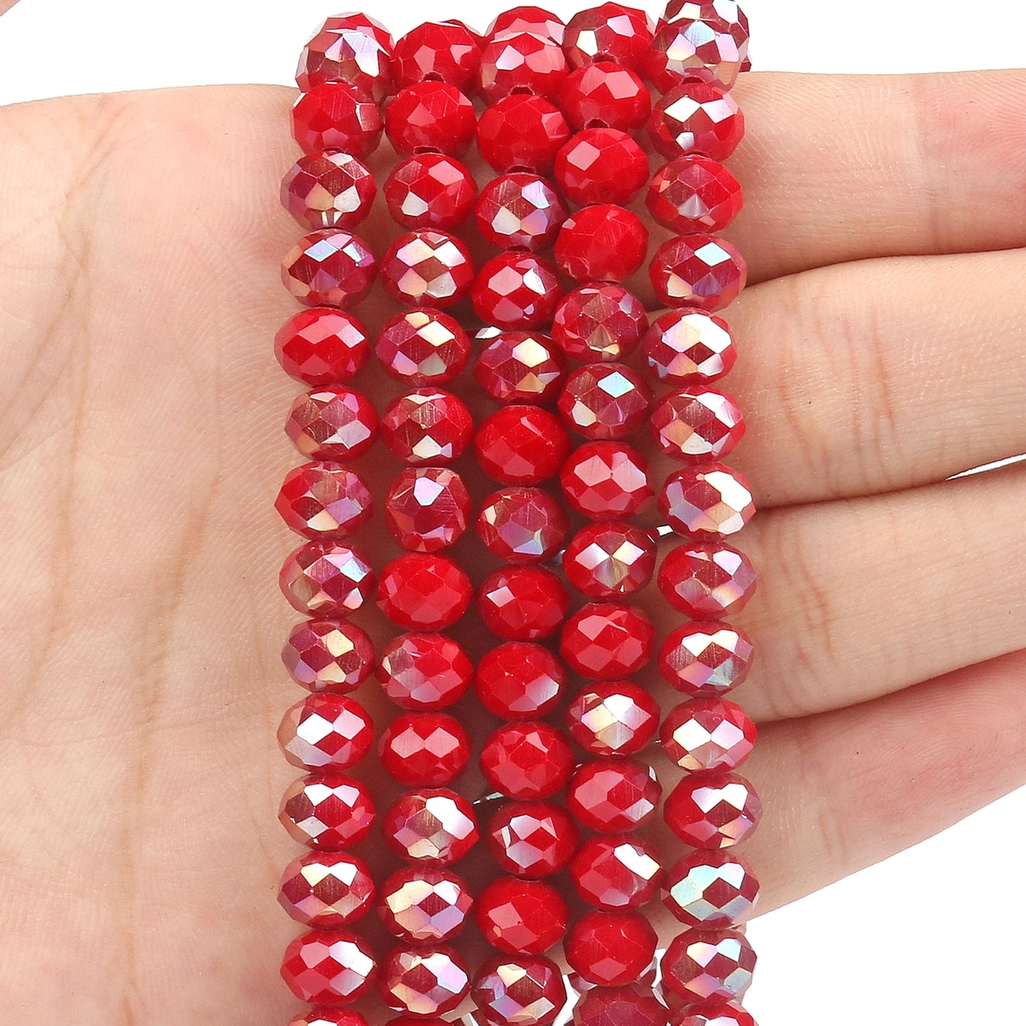 3/4/6/8mm Facettierte Jade Weiße Kristall Glas Perlen Vergoldet Flache Runde Lose Perlen für Schmuck Machen Diy Armband Ohrring