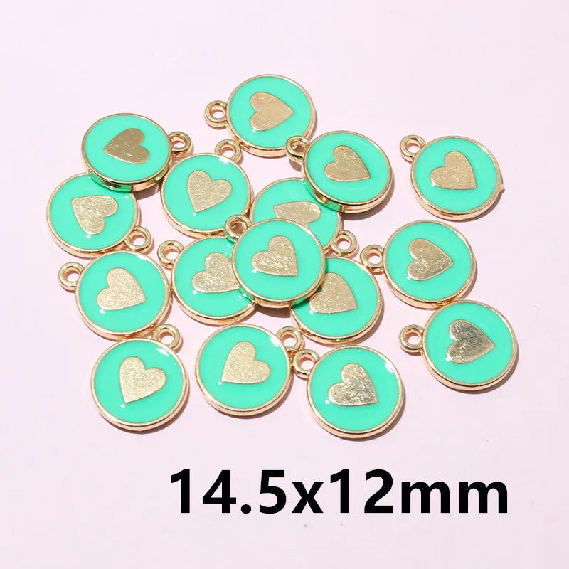 20 Stück Emaille Mond Herz Charms Anhänger Legierung Metall DIY Schmuck Herstellung Zubehör Ergebnisse für Armband Ohrringe Halskette