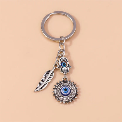 Retro Truthahn Glück bösen Blick Schlüssel bund Edelstein Kristall Schlüssel ring Anhänger für Auto Schlüssel halter Handtasche Dekor DIY Schmuck Geschenke