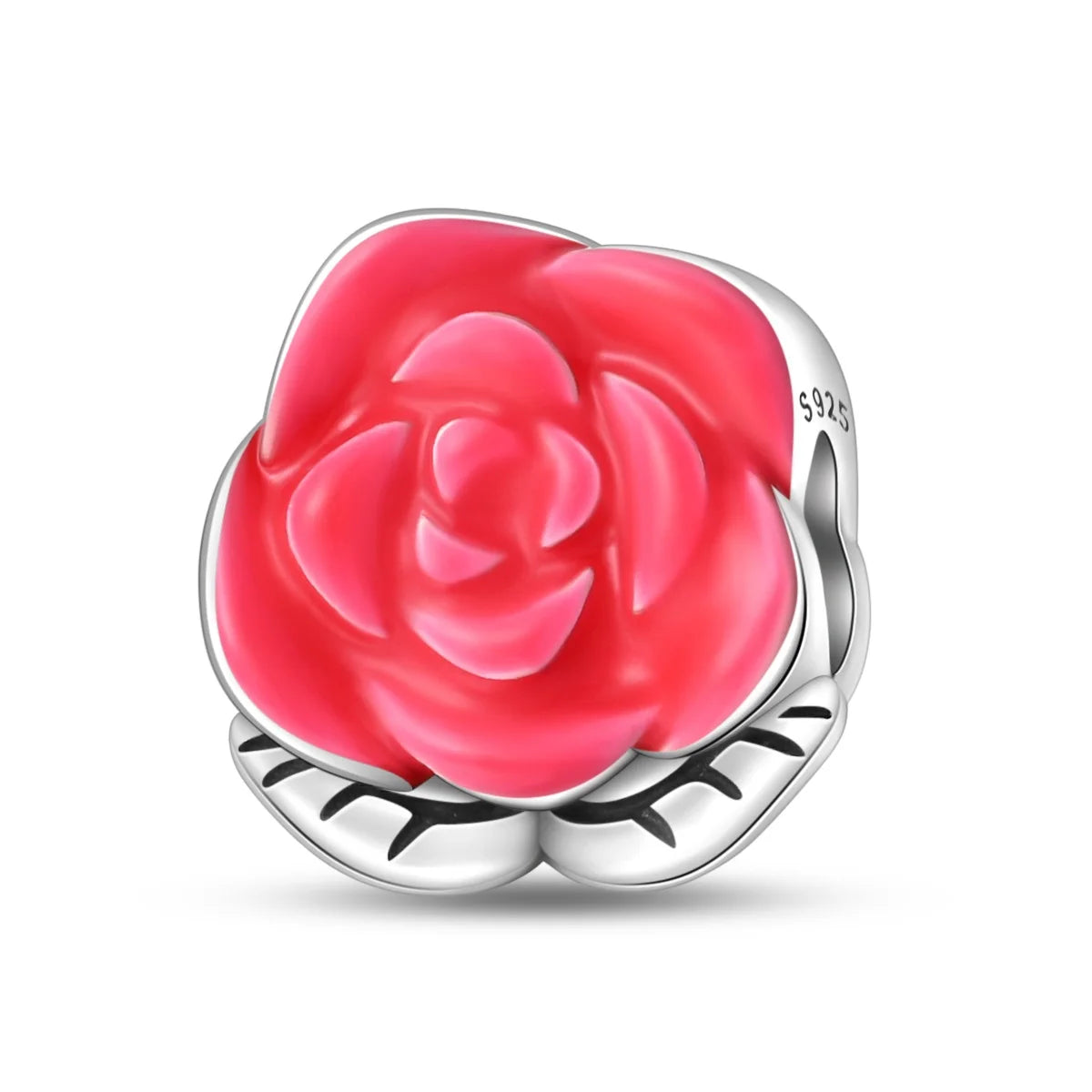 Wunderschöner roter Anhänger aus 925er-Sterlingsilber mit Rosenherz, Krabbe, Feuerwerkskörper, für Mädchen und Jungen, passend für DIY-Armbänder, Halsketten, süße Geschenke