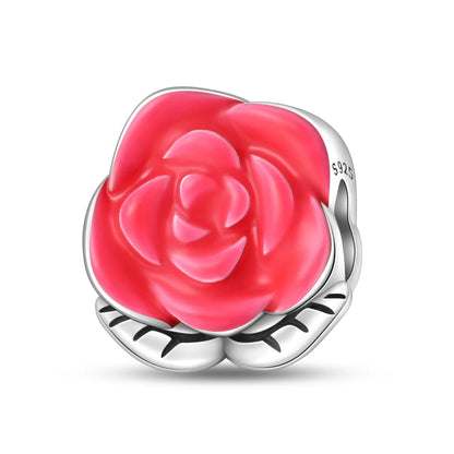Wunderschöner roter Anhänger aus 925er-Sterlingsilber mit Rosenherz, Krabbe, Feuerwerkskörper, für Mädchen und Jungen, passend für DIY-Armbänder, Halsketten, süße Geschenke
