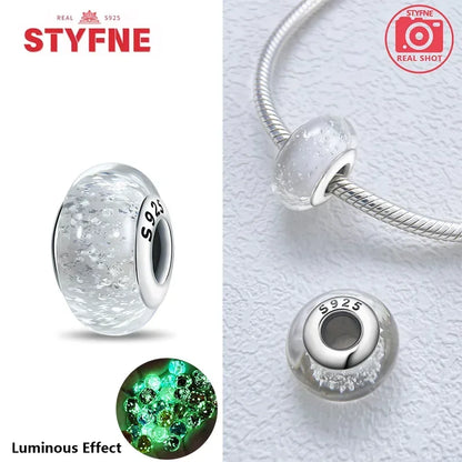 Echtes Sterlingsilber 925, Blumen-Charms, Glas, neue Original-Perle, bunt, Murano, passend für Original-Armbänder, DIY für Frauen, Schmuck, Geschenke