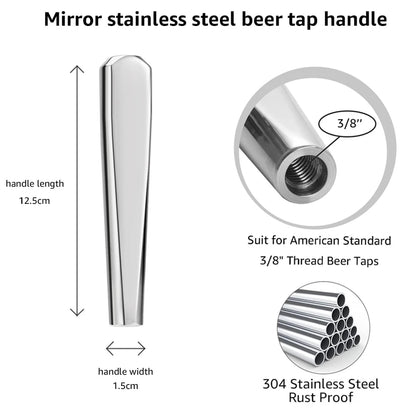 Große Bier Tap Griff, 304 Edelstahl Kegerator Tap Griffe Verwenden für Bier Turm, bier vom fass Fass Wasserhahn Griff Bar Zubehör