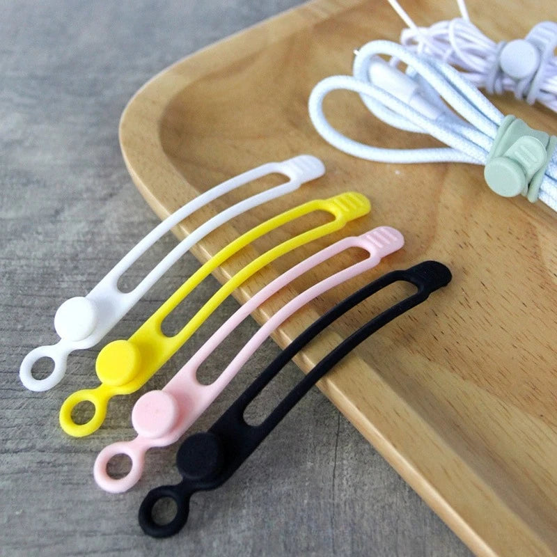 Wiederverwendbare selbstsichernde Silikon-Kabelbinder – bunter Kabel-Organizer für Reisen, Kabelwickel für Kopfhörer-Ladekabel, Schnürsenkel
