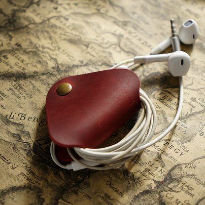 5 Stück Kabelhalter aus echtem Leder, Kabel-Organizer-Clips, Kabelbänder, Kopfhörerkabel, USB-Ladegerät-Halter für den Schreibtisch, ordentlicher Organizer