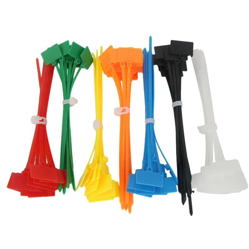 100 stücke einfache Markierung 4*150mm Nylon-Kabelbinder Etiketten Kunststoffs ch laufen markierungen Kabel anhänger selbstsicher nde Kabelbinder