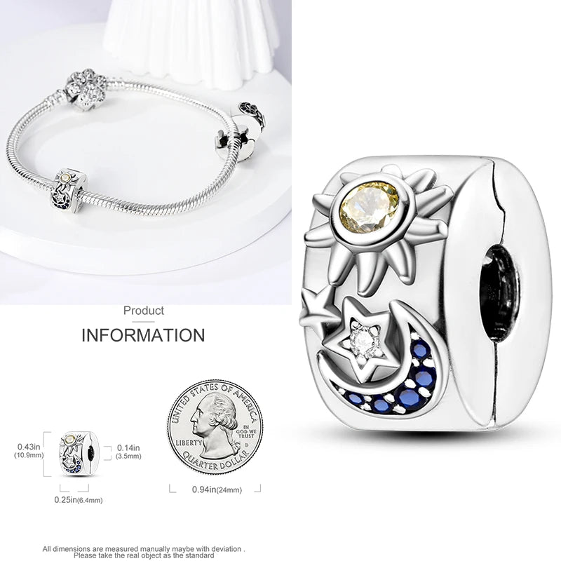 Katze Schmetterling Gänseblümchen CZ Pave Clip Charms Positionierung Schnalle 925 Sterling Silber Silikon Spacer Perlen passen Original Racelet DIY