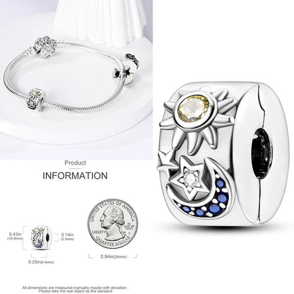 Katze Schmetterling Gänseblümchen CZ Pave Clip Charms Positionierung Schnalle 925 Sterling Silber Silikon Spacer Perlen passen Original Racelet DIY