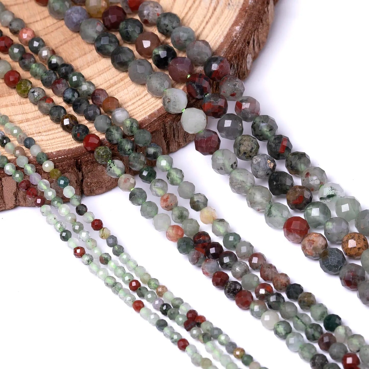 2 3 4 mm natürliche facettierte afrikanische Blutstein-Edelsteinperlen, Mineralperlen für Schmuckherstellung, DIY-Armbänder, Halsketten-Zubehör